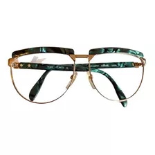 Lente Óptico Silhouette M6076 Aviator Green Print Gold 60mm