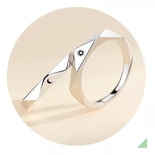 Anillos Parejas Sol Luna Geometric Compromiso Ajustable Bda1