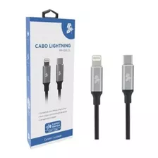 Cabo Usb C Para Light Ning 1,20 Metros Cor Preto