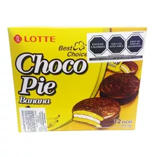 Caja Con 12 Pz De Choco Pie Sabor Banana De 336gr