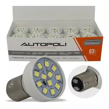 Kit 10 Lâmpada Led Branco 2 Polos Caminhão 21w 24v