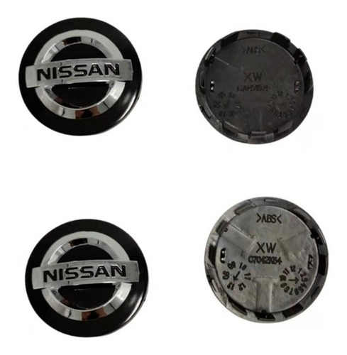 Centro Rin Nissan Tapon Tapa Kit Juego 4 Piezas Emblematico Foto 3