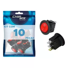 10x Chave Gangorra Redonda On/off Kcd1-106n 10/6a 250v