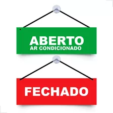 Placa Aberto Ar Condicionado/ Fechado Para Porta Com Ventosa