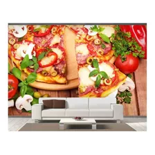 Adesivo De Parede Rodízio Pizza Gourmet 3d 12m² Al185