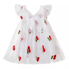 Vestido De Bebê Para Meninas Fofo De Verão, Malha De Frutas,