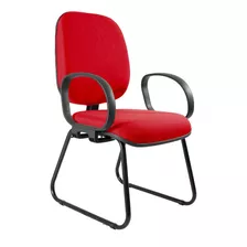Cadeira Diretor Estofada Anatômica Sky C/ Braço Corsa Cores Cor Vermelho