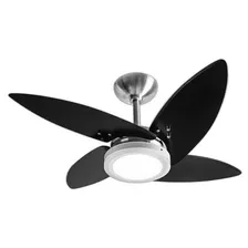 Ventilador De Teto Tron Azzam Led 4 Pás Preto/alumínio