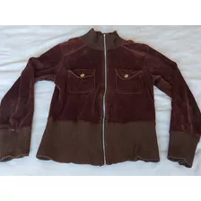 Campera Plush Chocolate Talle M, Muy Buen Estado