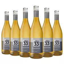 Vino Latitud 33 Chardonnay Blanco 750ml - Pack X6 Botellas