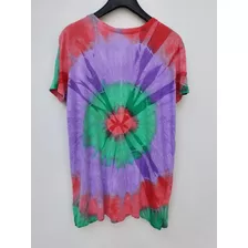 Camiseta Tie Dye Psicodélica Colorida Feminina Moda Hippie