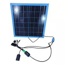 Cargador Panel Solar Con Cable Usb 5 Puntas