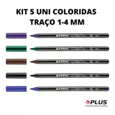 Kit Com 5 Canetas Colorida De Decorar E Colorir Ceramica