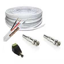 Cabo Coaxial Rf 4mm Bipolar 100m Cftv Camera + P4+bnc Brinde