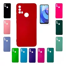 Funda Silicona Moto Motorola E30 - E40 Carcasa Y Vidrio 