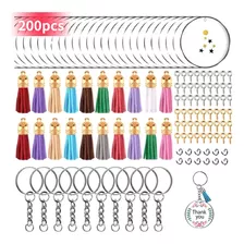 Aehoy 200pcs Diy Tassel Acrílico Diy Chaveiro Em Branco