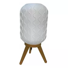 Lámpara De Buró Mesa Minimalista Decorativa Base Tipo Madera