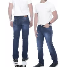 Calça Masculina Tradicional Jeans Básica Boca Reta Slim