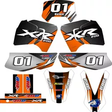 Kit Adesivos Gráficos Xr-200 Xr52 Laranja 0.20mm