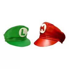 Kit 2 Chapéu Quepe Mario E Luigi Italiano Infantil Fantasia 