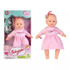 Boneca Bebezinho Vestido Rosa Estrela