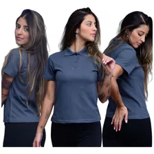 Kit 4 Camisas Polos Femininas Babylook Lindas Piquet Oferta