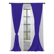 Juego De Cortinas Aline 4 Paños 145x160 En Modo Hogar