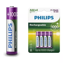 Pilha Palito Aa Recarregaveis Philips - 2 Cartelas C/4 