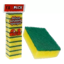Pack De 10 Esponjas Verde- Amarillo Cocina Calidad 