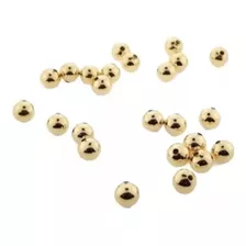 Separador Bola Lisa 3mm En Chapa De Oro 14k Bisuteria 100 Pz