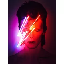 Poster Pop Art David Bowie Neon - Art Decor 33 Cm X 48 Cm