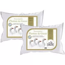 Kit 2 Travesseiros 100% Plumas De Ganso 50x70cm - Daune