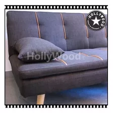 Futon Sillon Sofa Cama Premium Escandinavo Pata Madera Eames