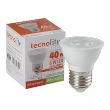 Foco Ahorrador Led Luz De Dia 6w E27 100-240v Tecnolite Color De La Luz Blanco Intenso