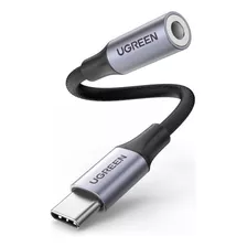 Adaptador Ugreen Usb C A Jack 3.5mm Audífonos Chip Dac Color Plateado