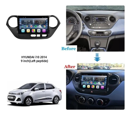 Radio Android 9 Pulgadas + Bisel Hyundai Grand I10 + Arns Foto 5