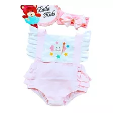 Jardineira Body Romper Infantil Bebe Fantasia Primeiro Dente