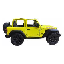 Miniatura Jeep Wrangler Rubicon Amarelo Aberto