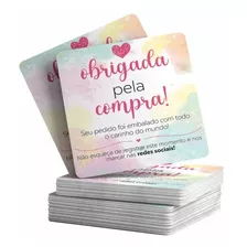 100 Cartão De Agradecimento Ao Cliente Personalizada 8x8