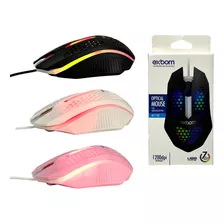 Mouse Gamer Optico Com Led Rgb 1200dpi Exbom