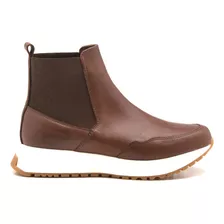 Zapatilla Botita De Cuero Gravagna Mujer Marron