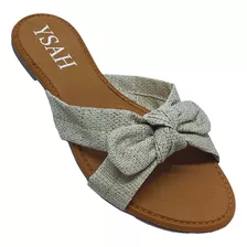 Sandália Rasteira Feminina Laço Slide Flat Chinelo Leve