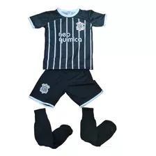 Kit Conjunto Juvenil Do Corinthians Short + Calção + Meião