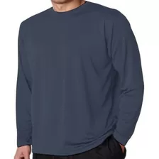 Blusa Comprida Masculina Camiseta 100% Algodão Manga Longa 