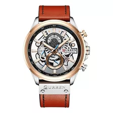 Relojes Hombre Pulsera Cuero Curren Cronómetro Funcional