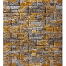 Revestimiento Pared Adhesivo 3d Simil Piedra Tonos Amarillos