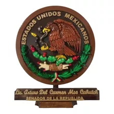 Escudo Nacional Mexicano Tallado A Mano Para Escritorio