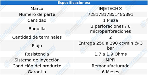 Inyector Combustible Cavalier 2.4l 4 Cil 96 Al 98 Injetech Foto 4