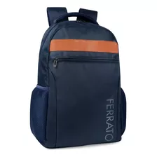 Mochila Casual Ferrato Grande Textil Para Hombre Azul Marino