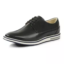 Sapato Casual Masculino Derby Kingdom Reverso 1130 Preto